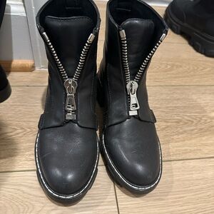 Rag& Bone Black Zipper Ankle Boots